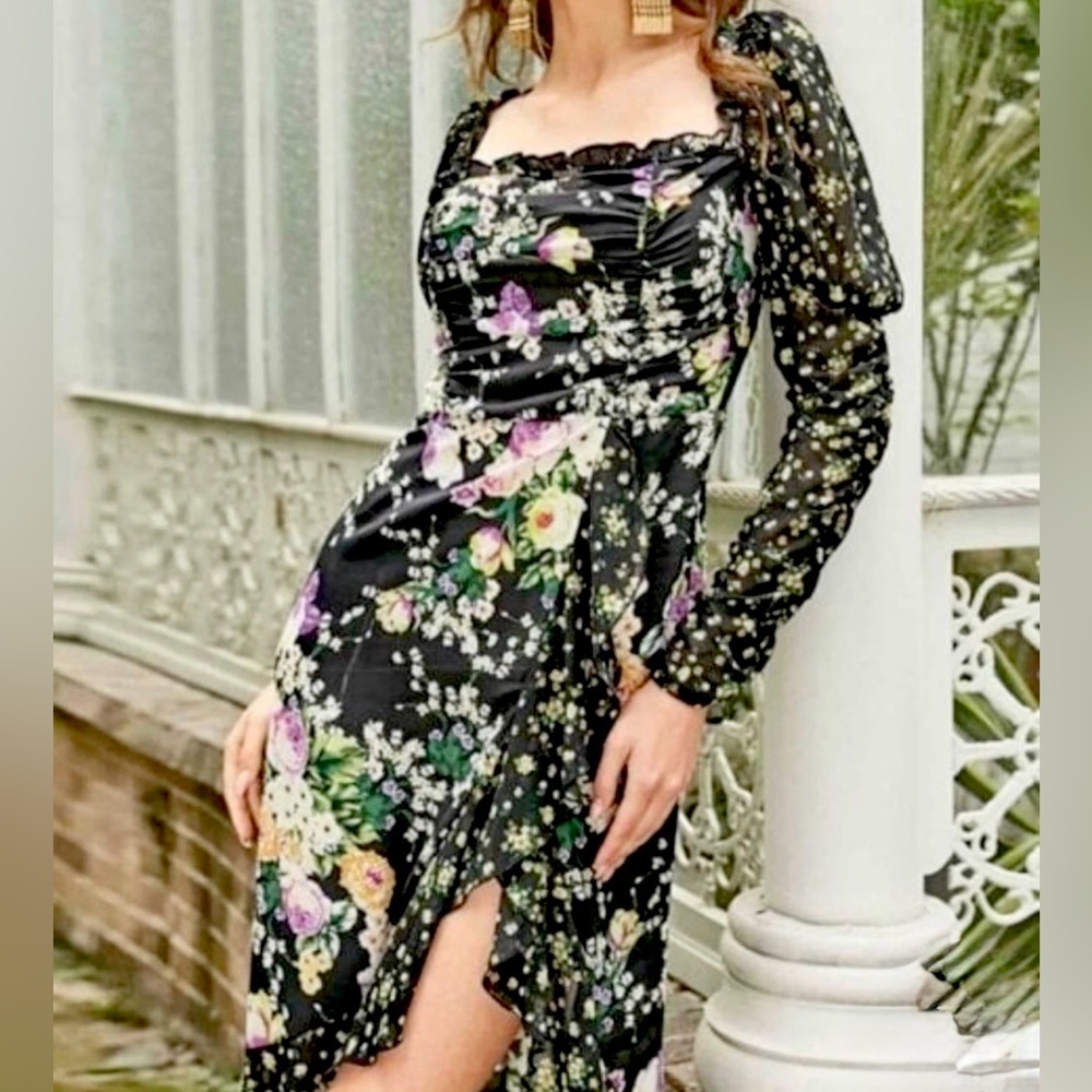 NWOT SHEIN Multicolor Floral Long Sleeve Dress